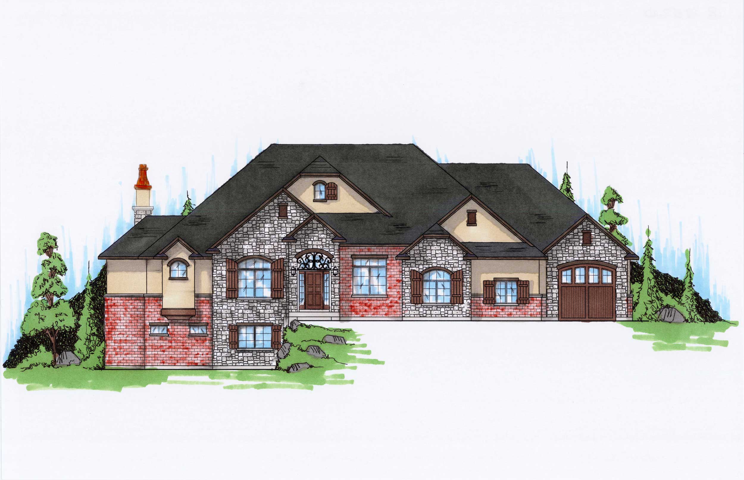 5-Bedroom, 3320 Sq Ft Luxury Home Plan - 135-1001 - Main Exterior