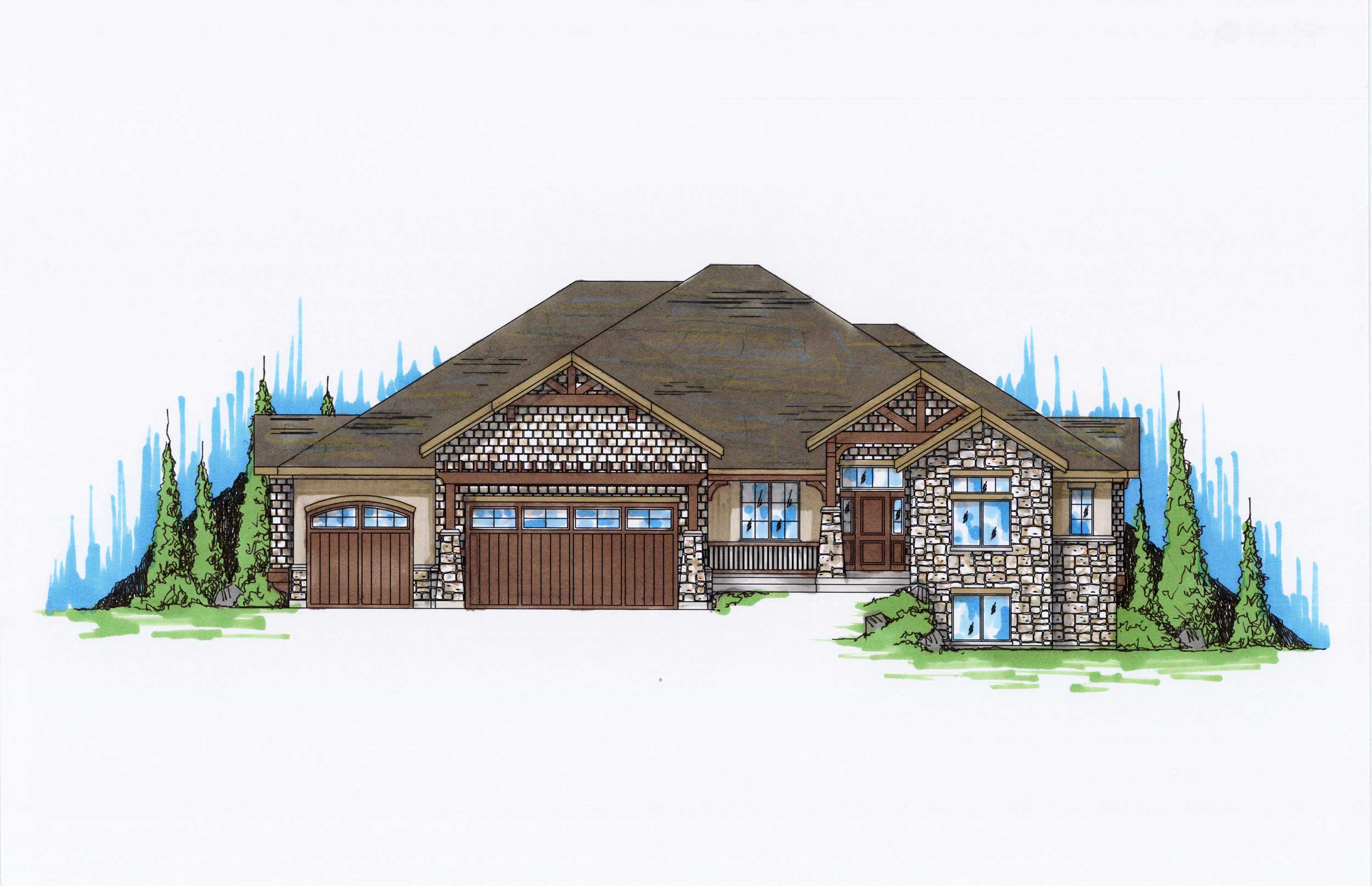 6-Bedroom, 2406 Sq Ft Craftsman House Plan - 135-1016 - Front Exterior