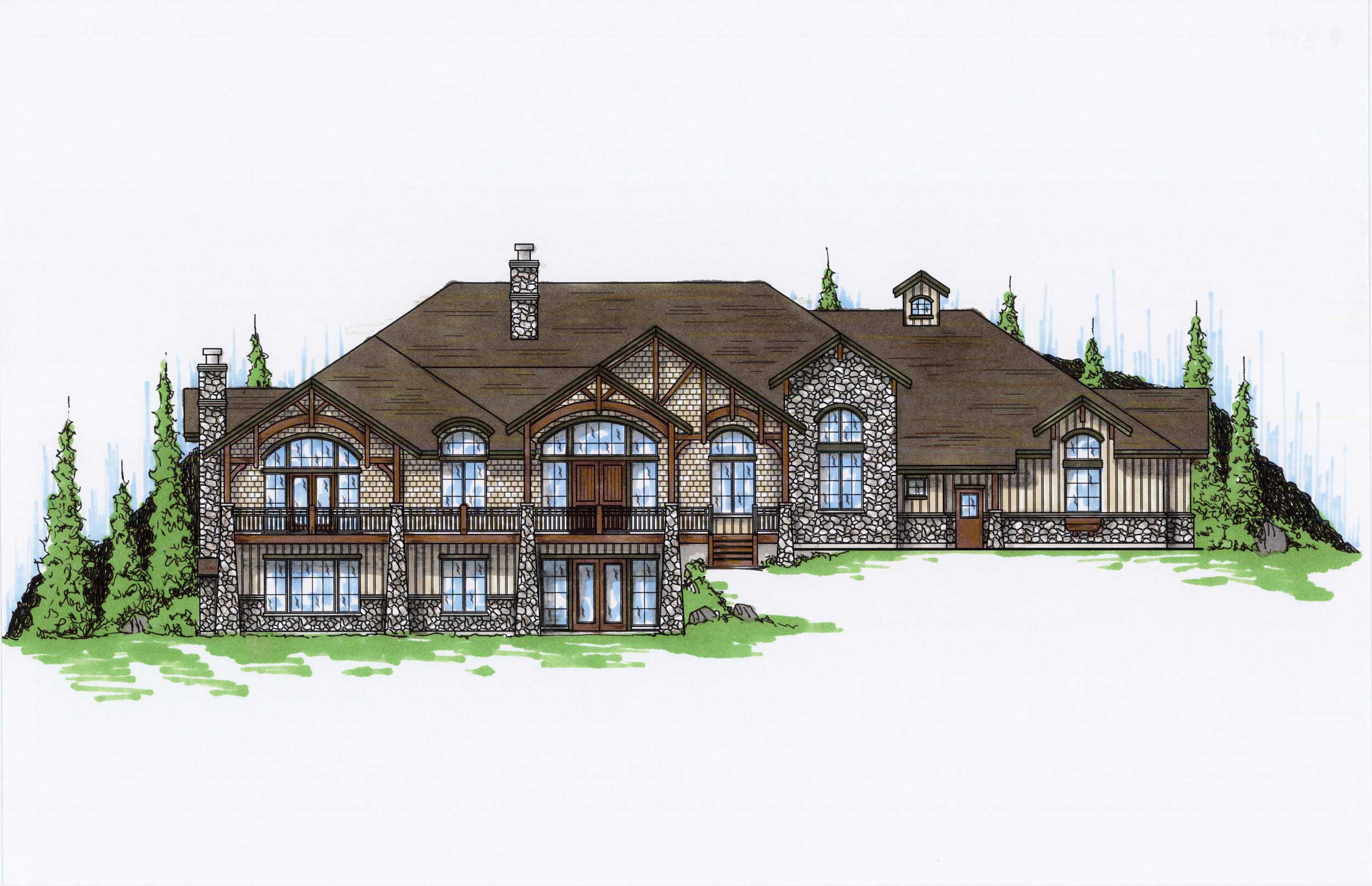 5-Bedroom, 3117 Sq Ft Craftsman Home Plan - 135-1019 - Main Exterior