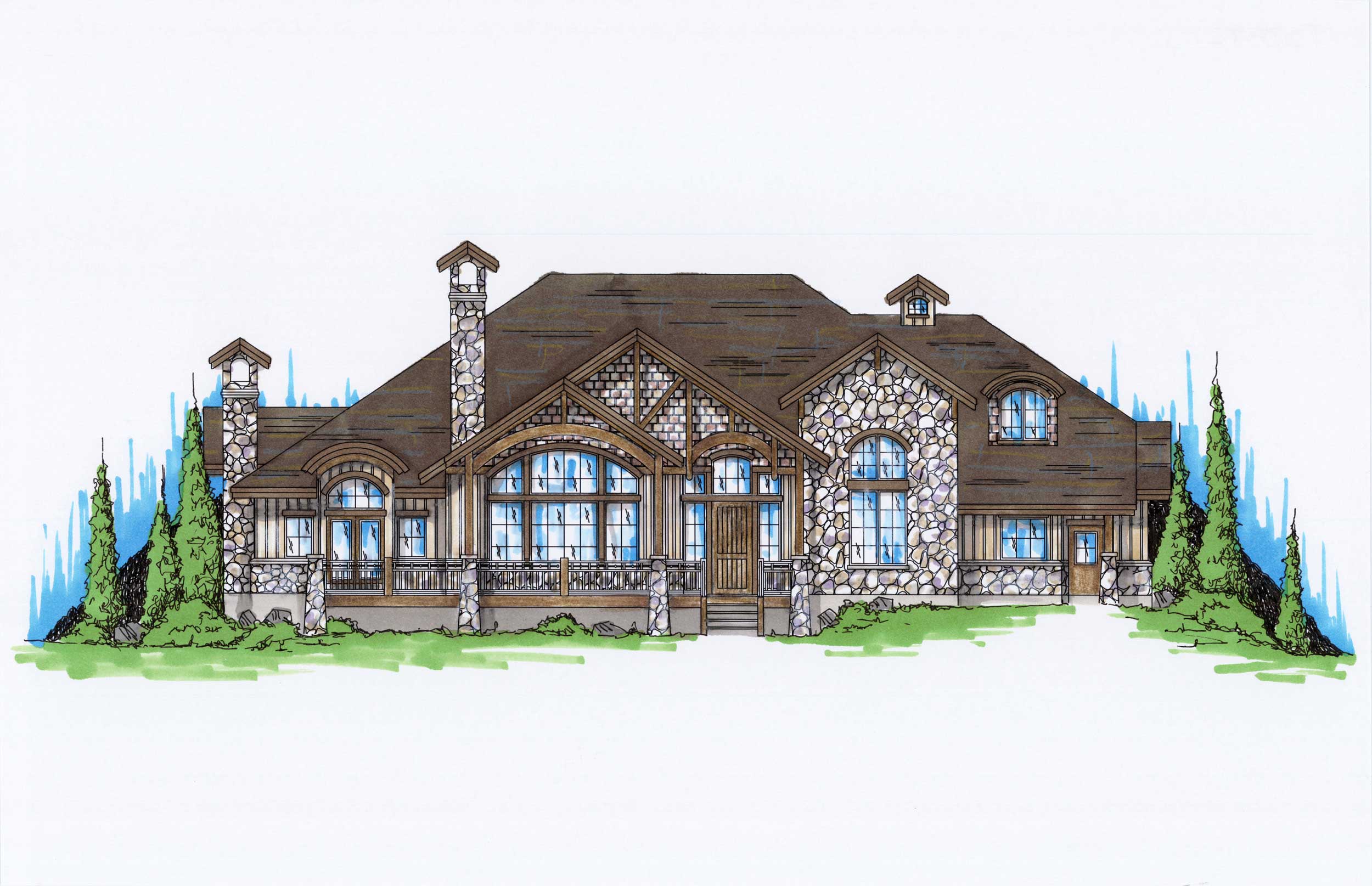 4-Bedroom, 3592 Sq Ft Country House Plan - 135-1027 - Front Exterior