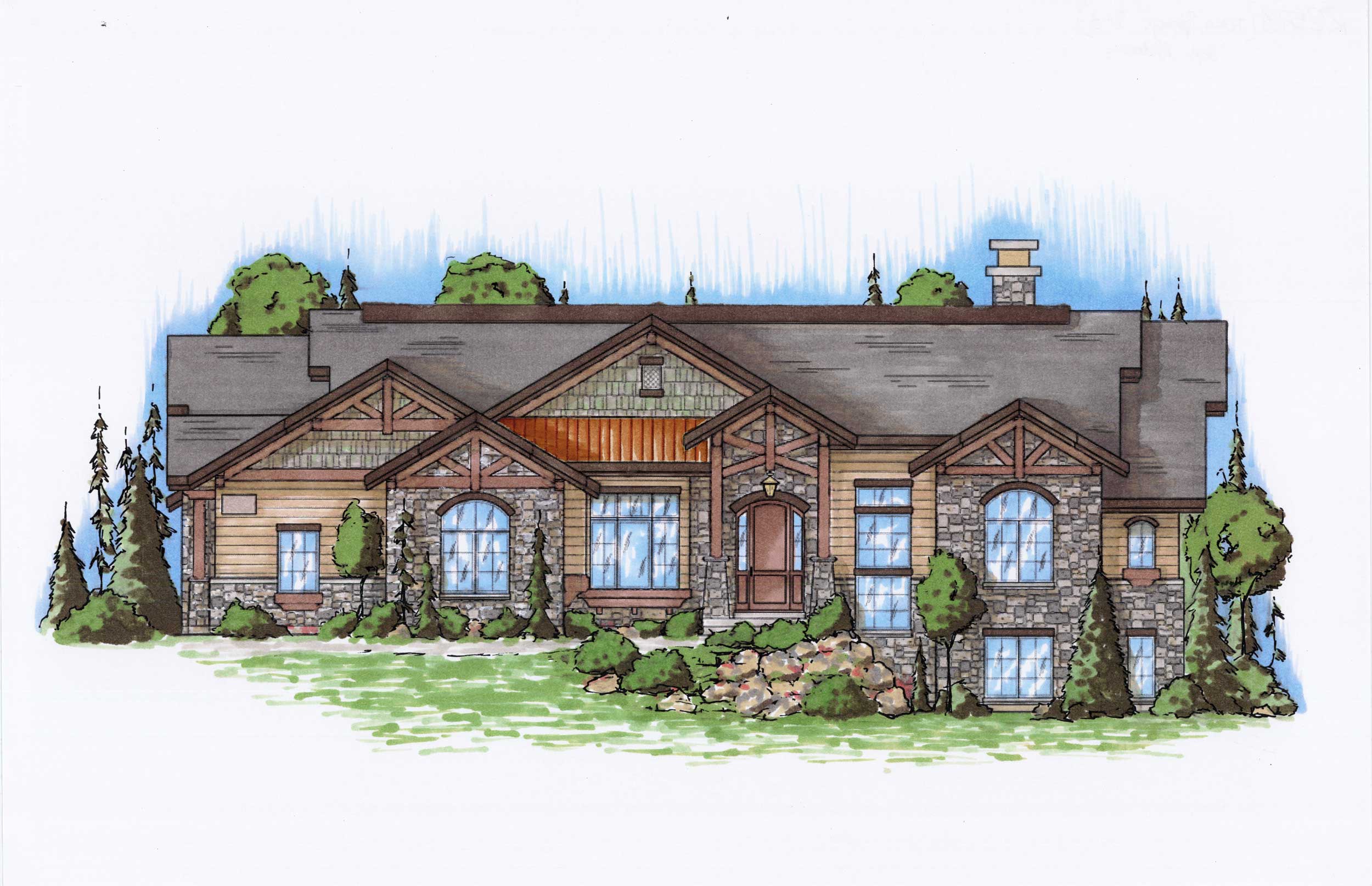 4-Bedroom, 2573 Sq Ft Craftsman House Plan - 135-1030 - Front Exterior