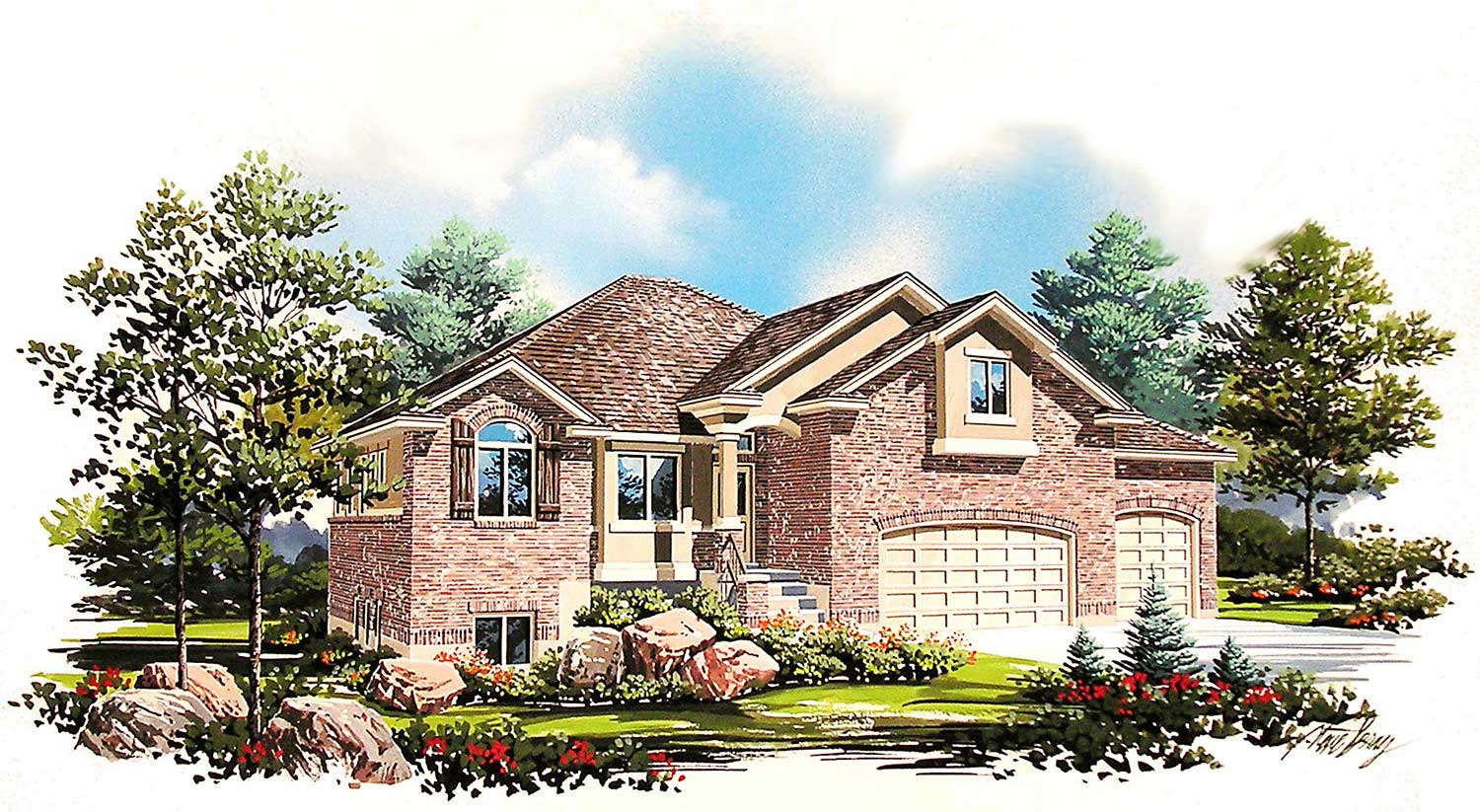 5-Bedroom, 2531 Sq Ft Traditional Home Plan - 135-1035 - Main Exterior