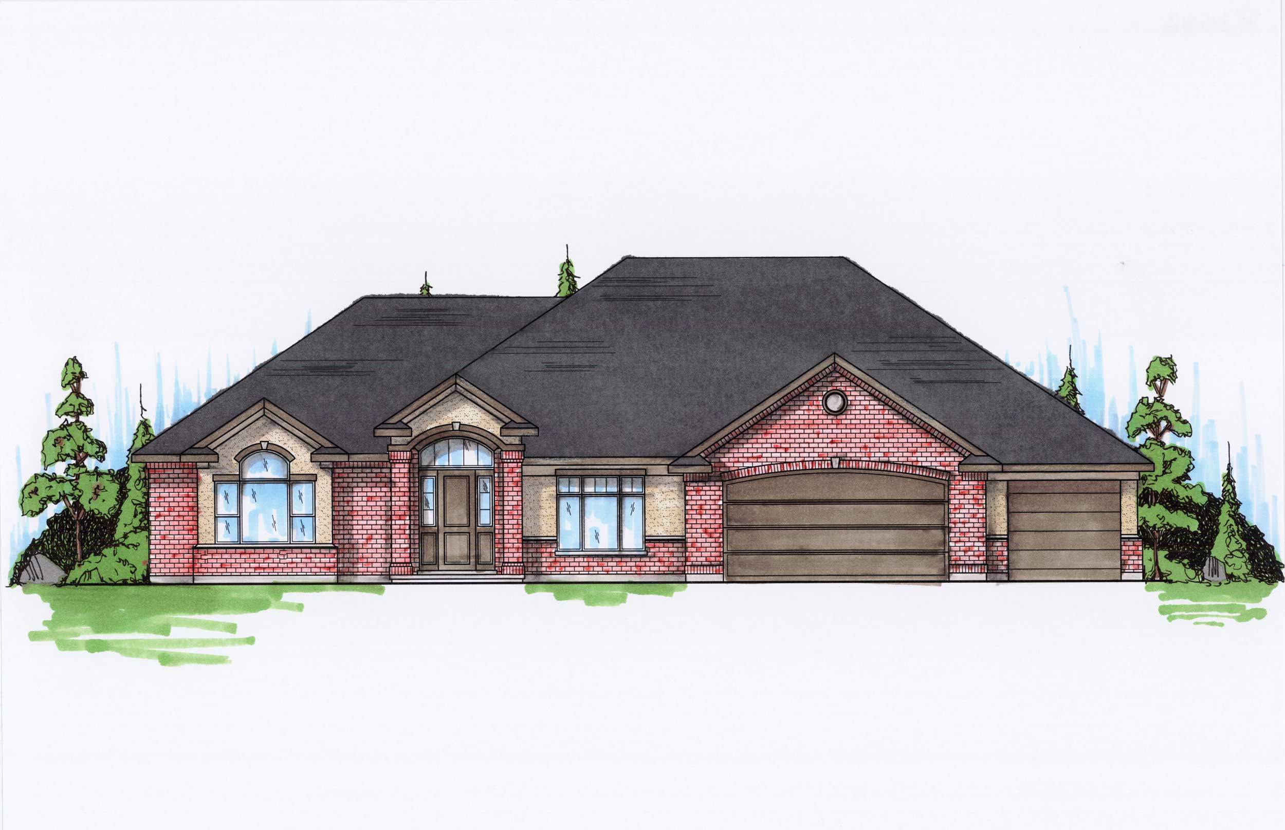 2-Bedroom, 2536 Sq Ft Ranch Home Plan - 135-1051 - Main Exterior
