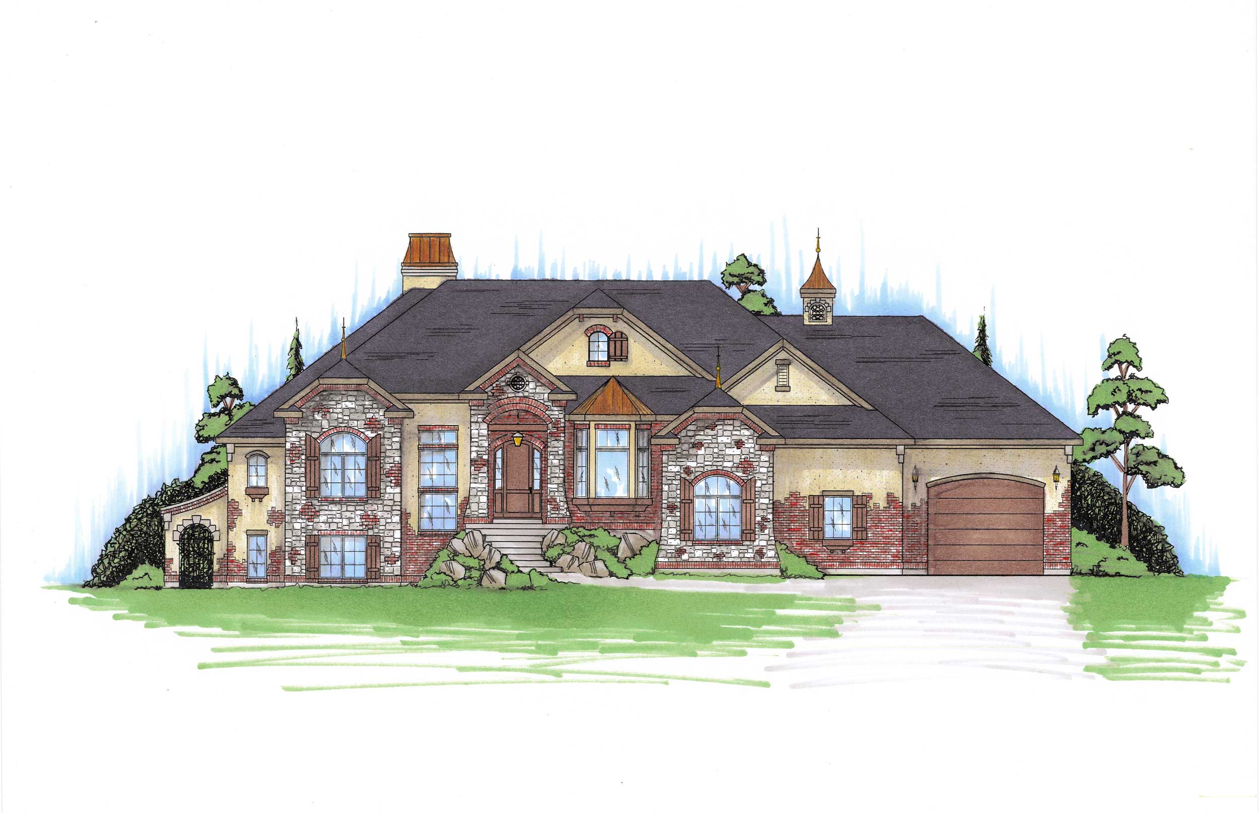 6-Bedroom, 2866 Sq Ft European Home Plan - 135-1052 - Main Exterior