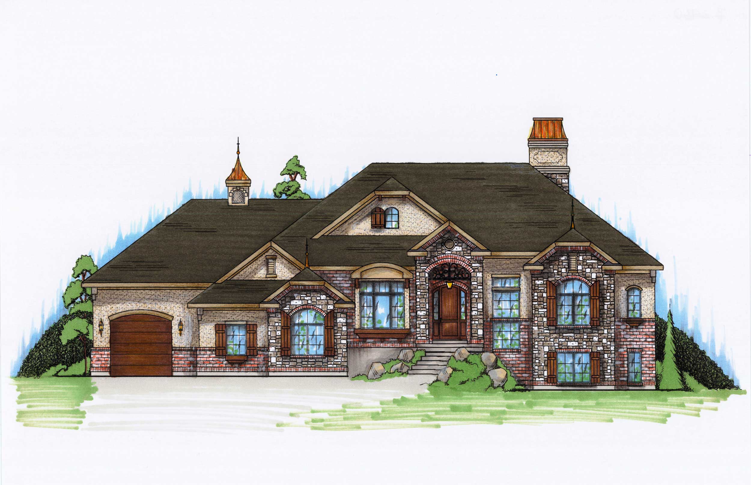 5-Bedroom, 2460 Sq Ft European Home Plan - 135-1053 - Main Exterior