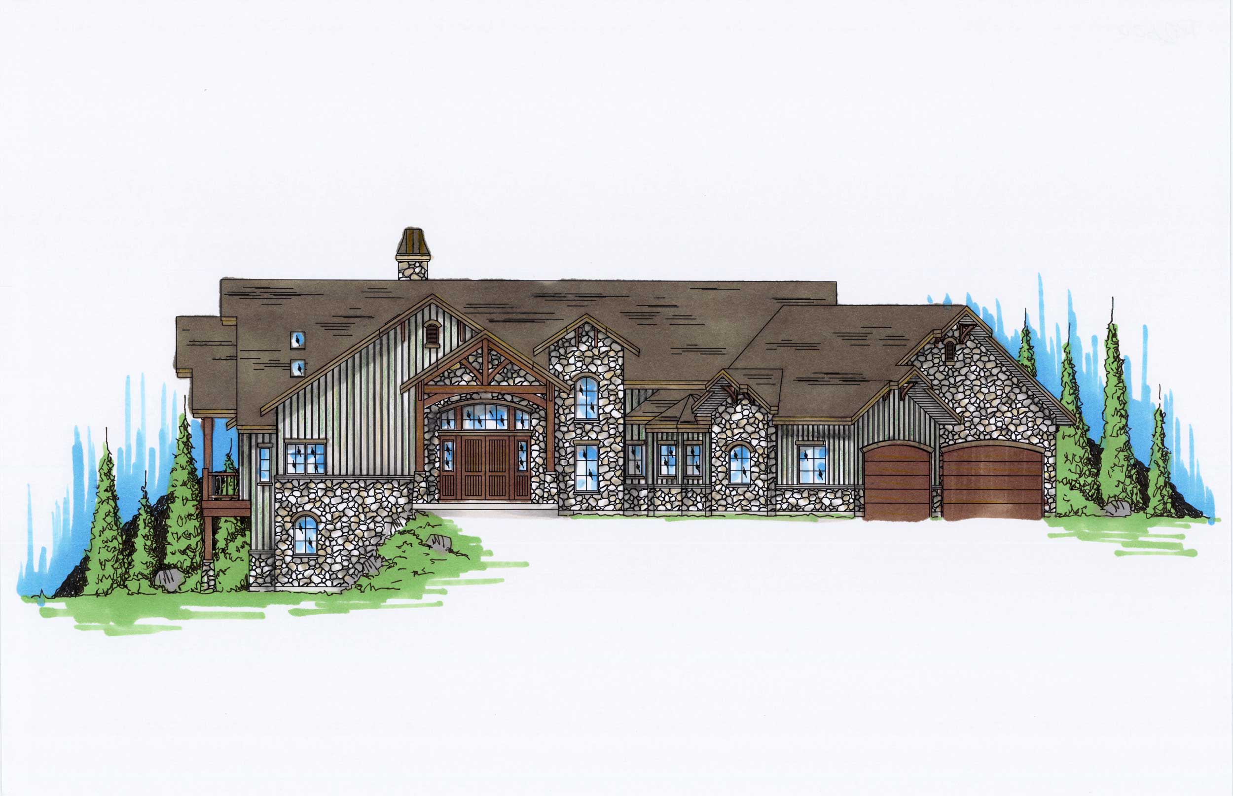 3-Bedroom, 2600 Sq Ft Country House Plan - 135-1055 - Front Exterior