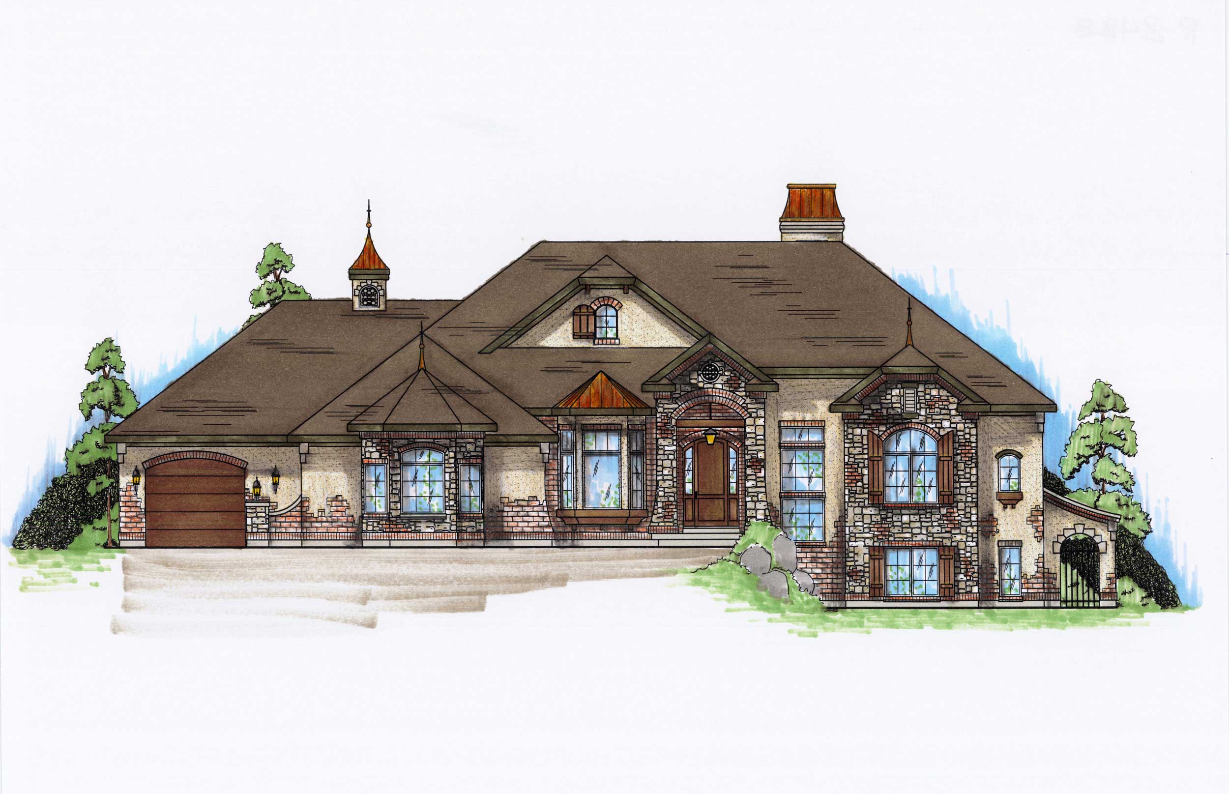5-Bedroom, 2428 Sq Ft European Home Plan - 135-1065 - Main Exterior