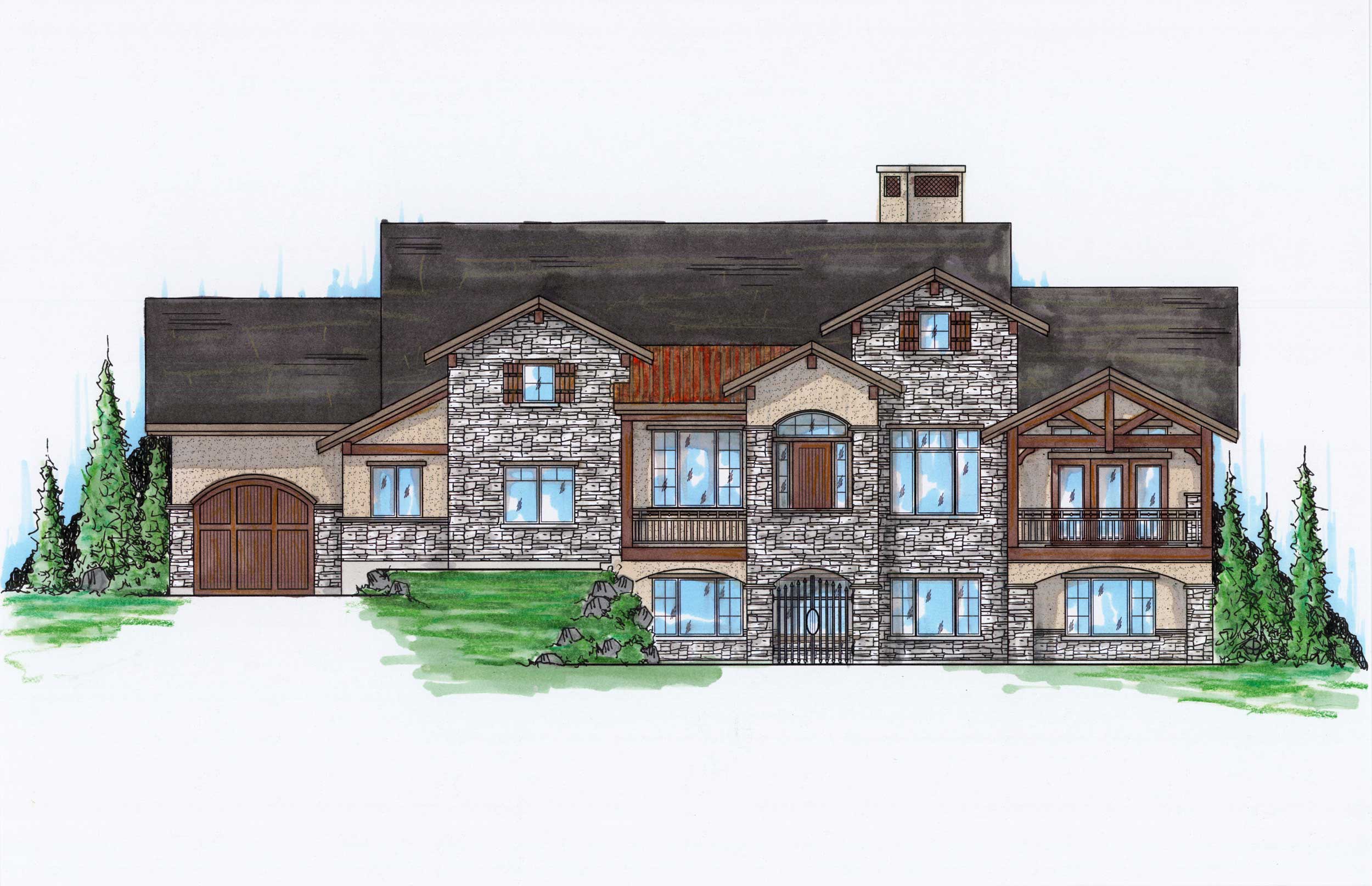 5-Bedroom, 2435 Sq Ft Craftsman Home Plan - 135-1069 - Main Exterior
