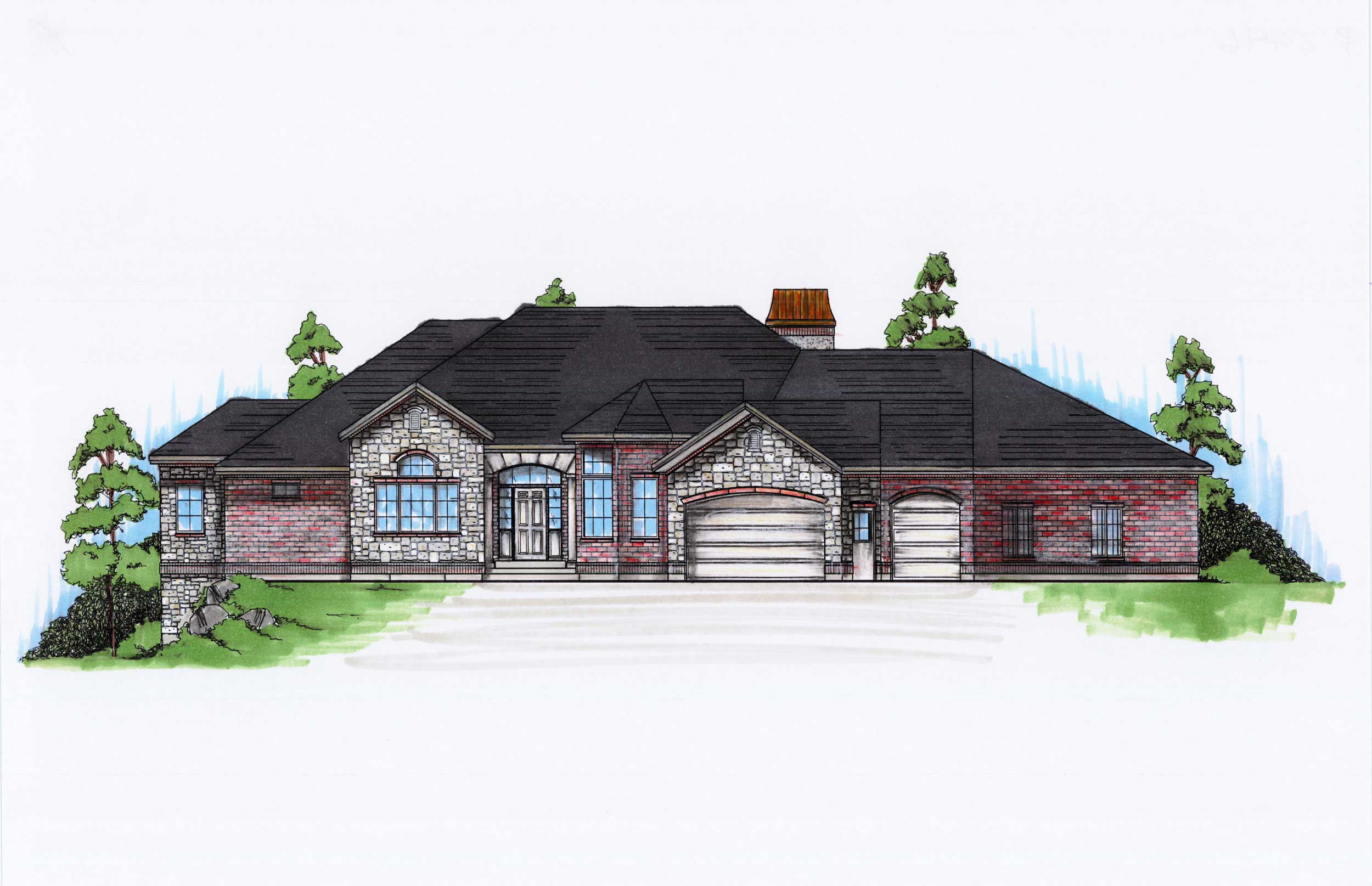 5-Bedroom, 2446 Sq Ft European Home Plan - 135-1072 - Main Exterior