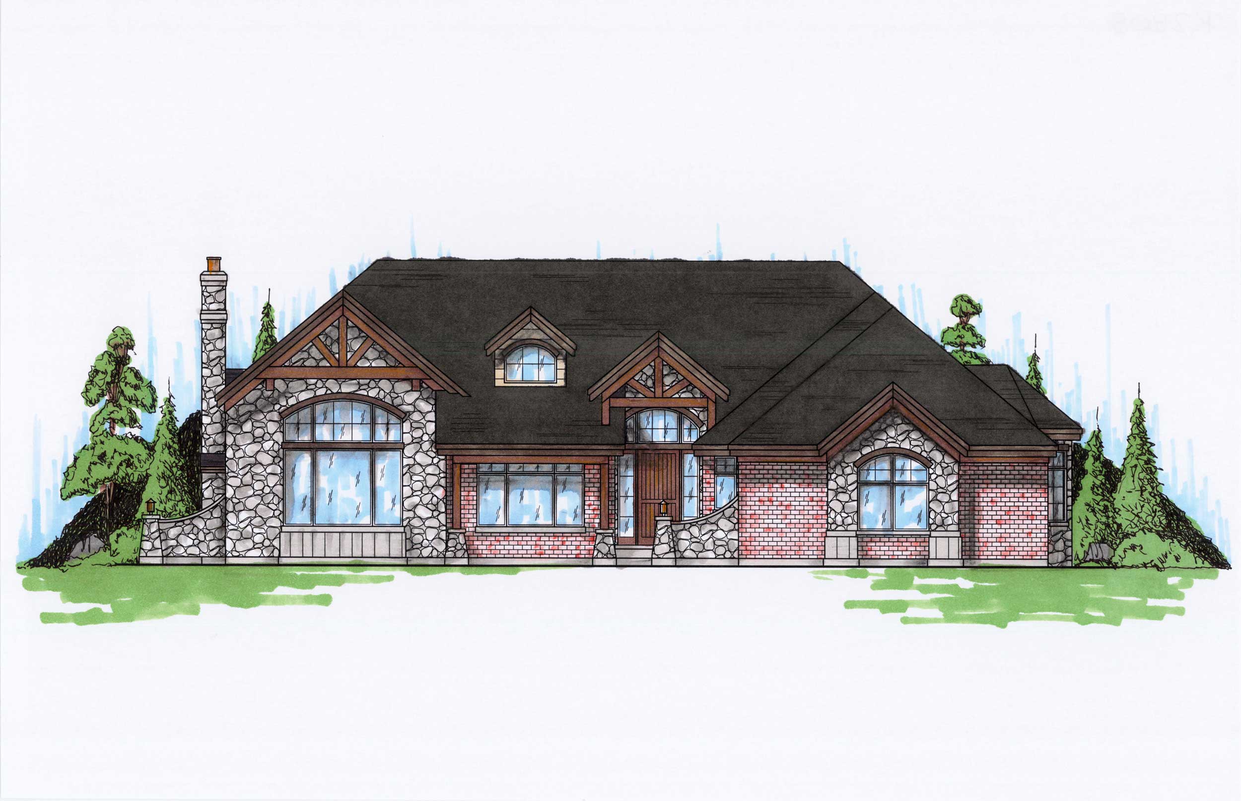 6-Bedroom, 2808 Sq Ft Craftsman Home Plan - 135-1076 - Main Exterior
