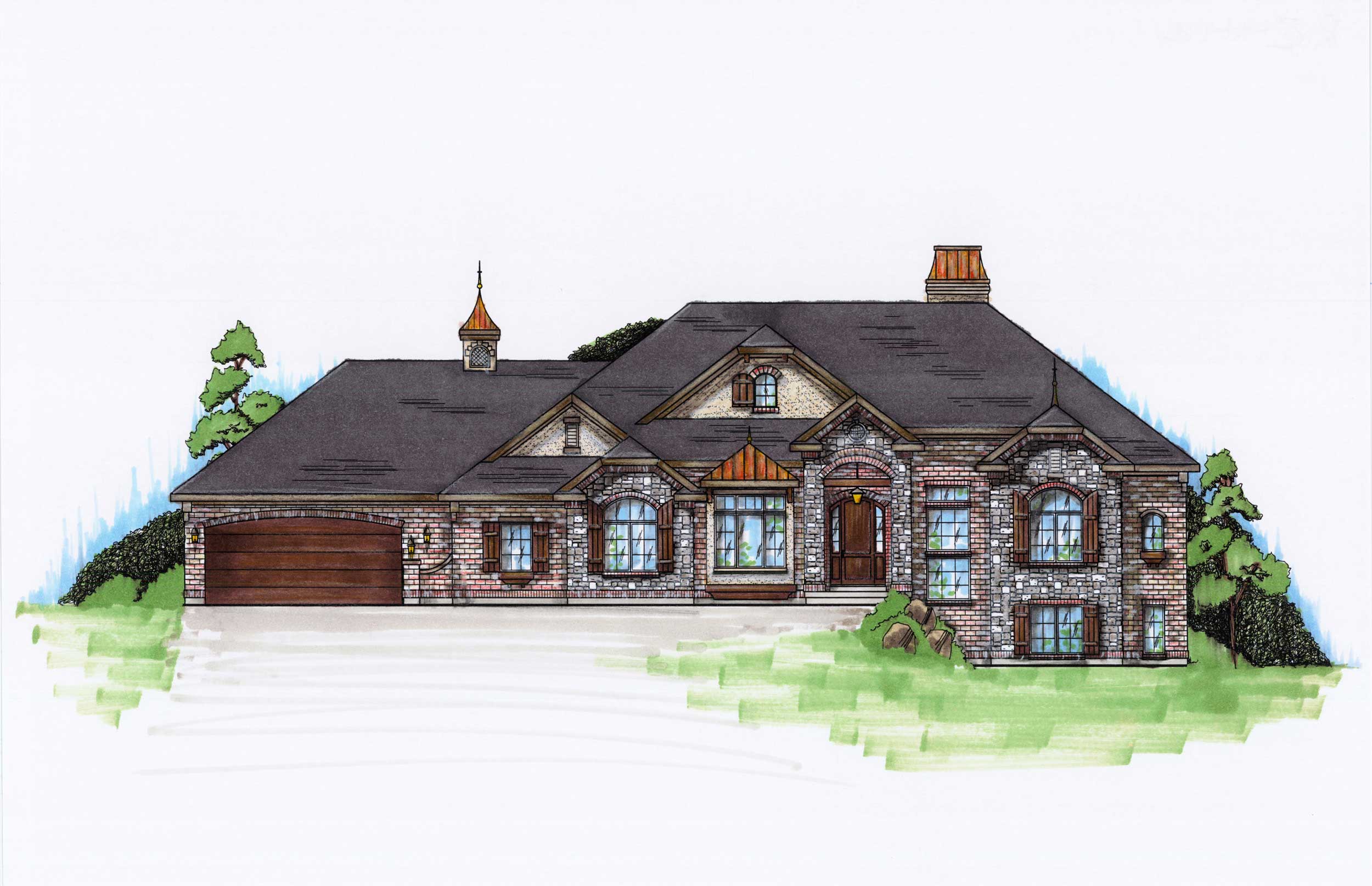 5-Bedroom, 2442 Sq Ft European Home Plan - 135-1083 - Main Exterior