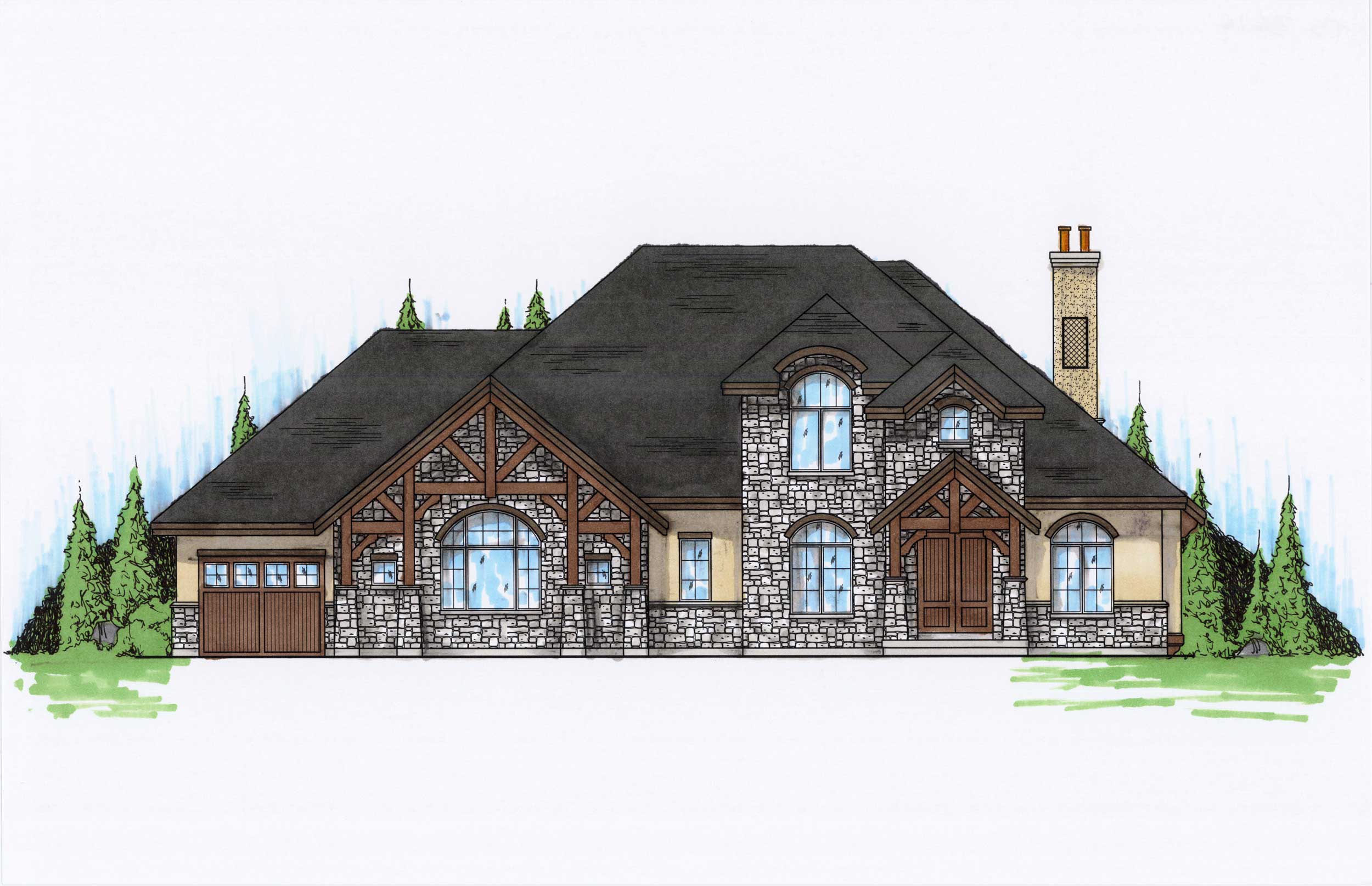 4-Bedroom, 3616 Sq Ft Country House Plan - 135-1084 - Front Exterior
