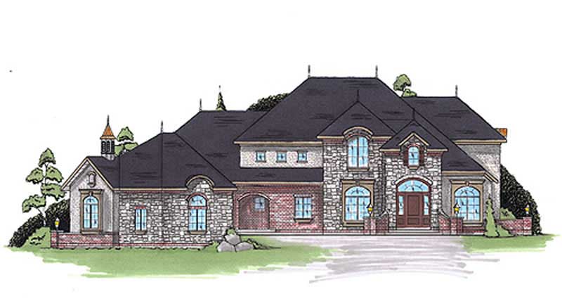 6-Bedroom, 4914 Sq Ft European Home Plan - 135-1085 - Main Exterior