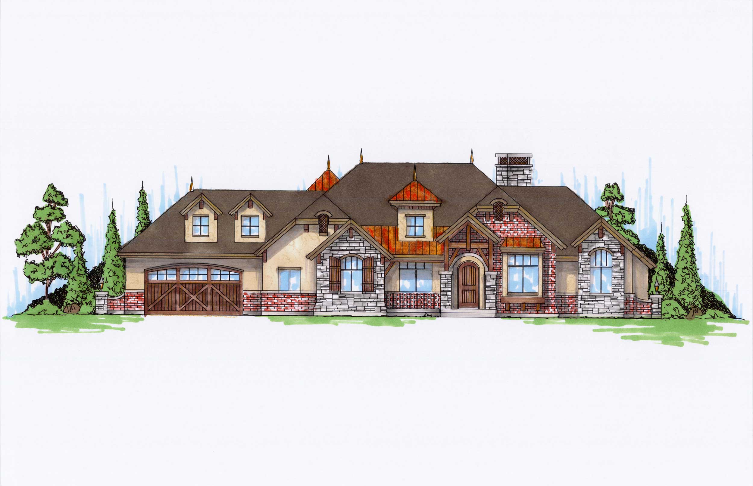 6-Bedroom, 3288 Sq Ft European House Plan - 135-1094 - Front Exterior