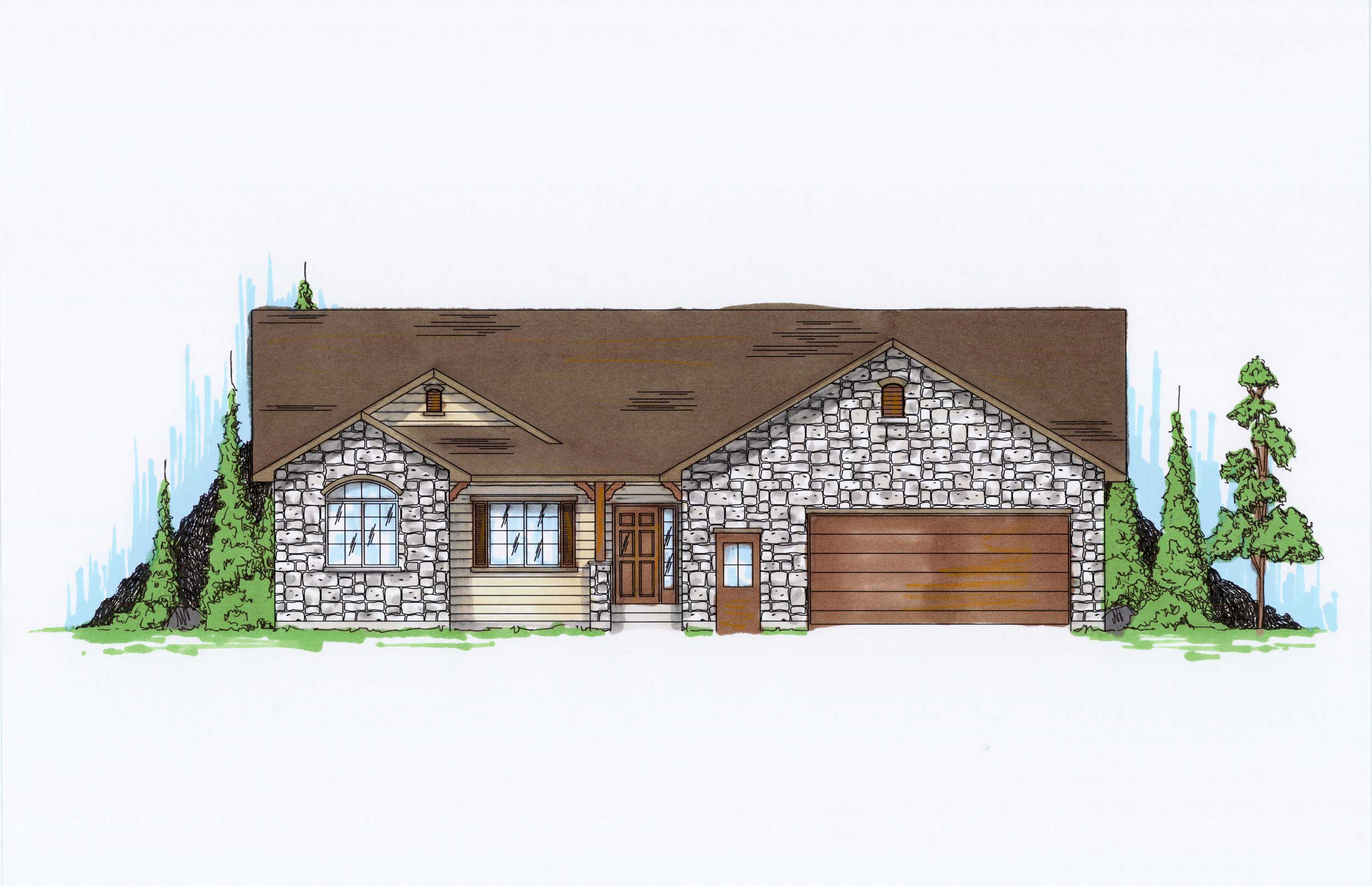 6-Bedroom, 1821 Sq Ft Ranch House Plan - 135-1133 - Front Exterior