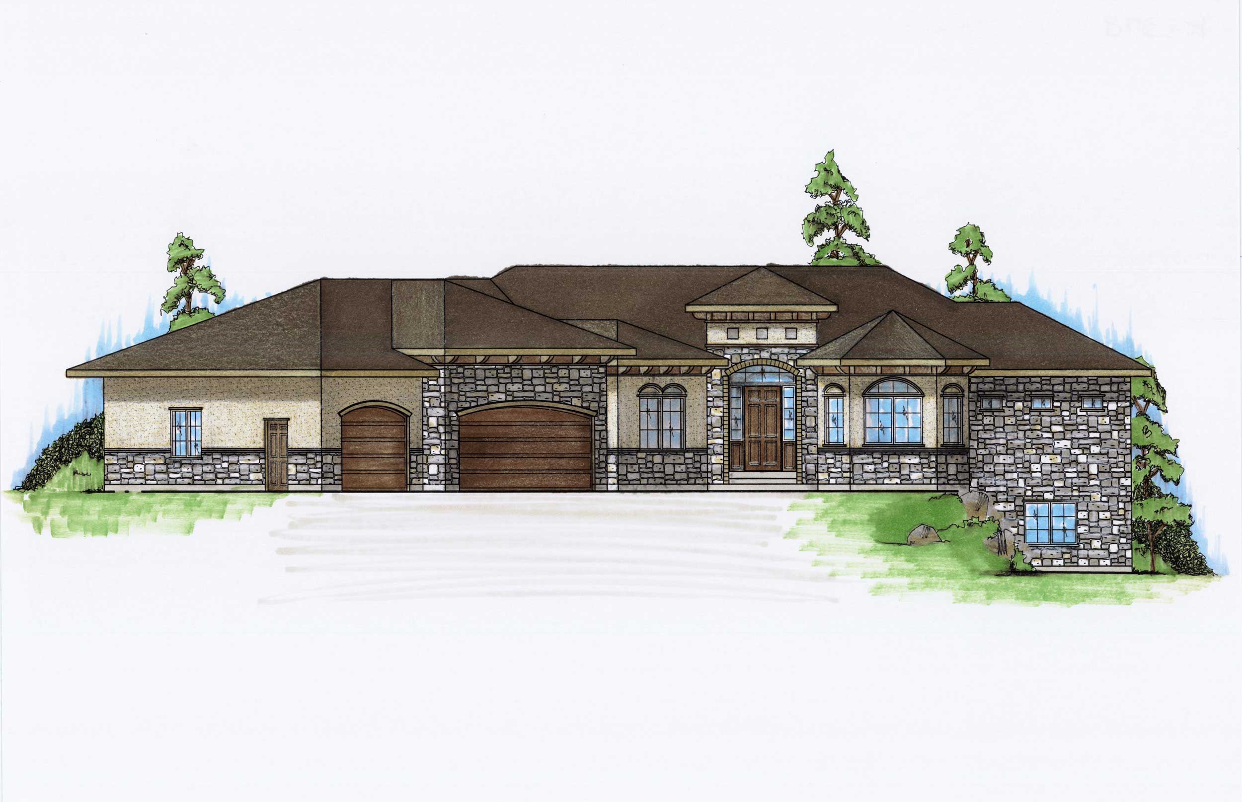 5-Bedroom, 2398 Sq Ft Mediterranean House Plan - 135-1135 - Front Exterior