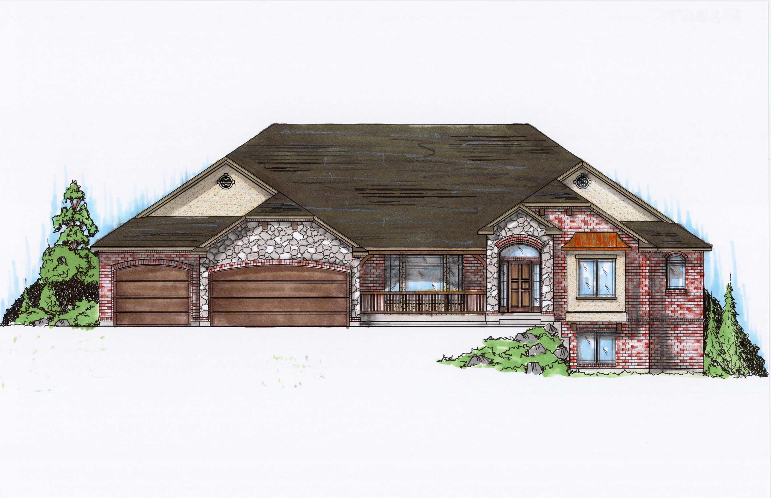 5-Bedroom, 2367 Sq Ft European Home Plan - 135-1136 - Main Exterior