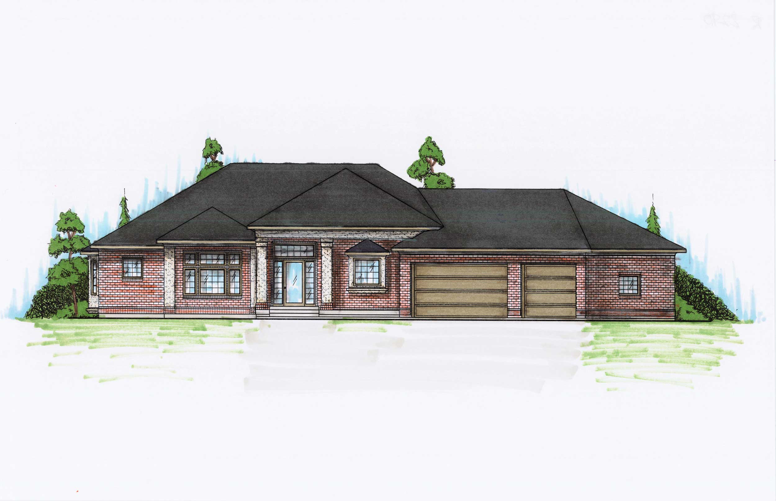 4-Bedroom, 2270 Sq Ft European House Plan - 135-1138 - Front Exterior