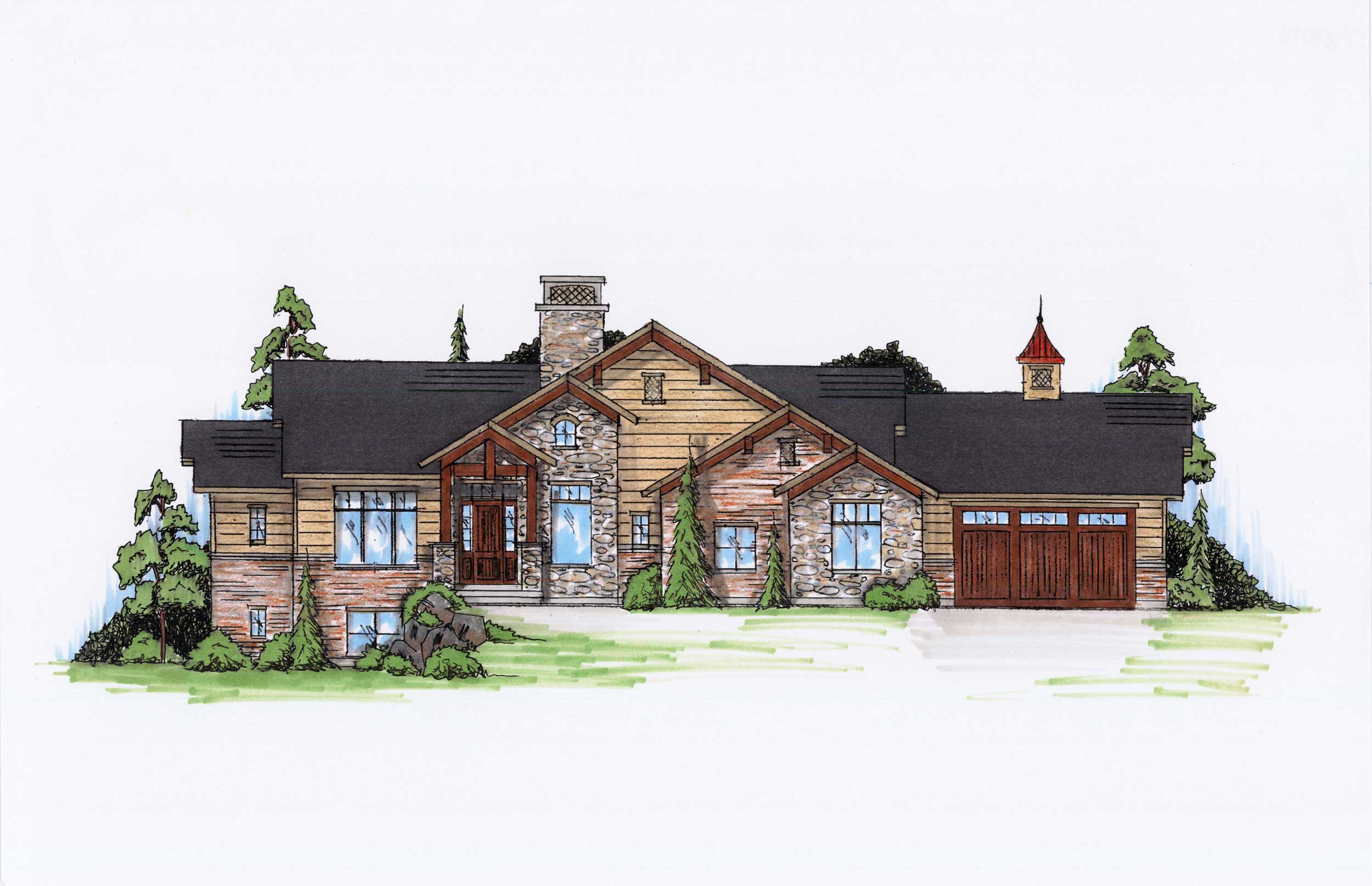 4-Bedroom, 2110 Sq Ft Craftsman Home Plan - 135-1141 - Main Exterior