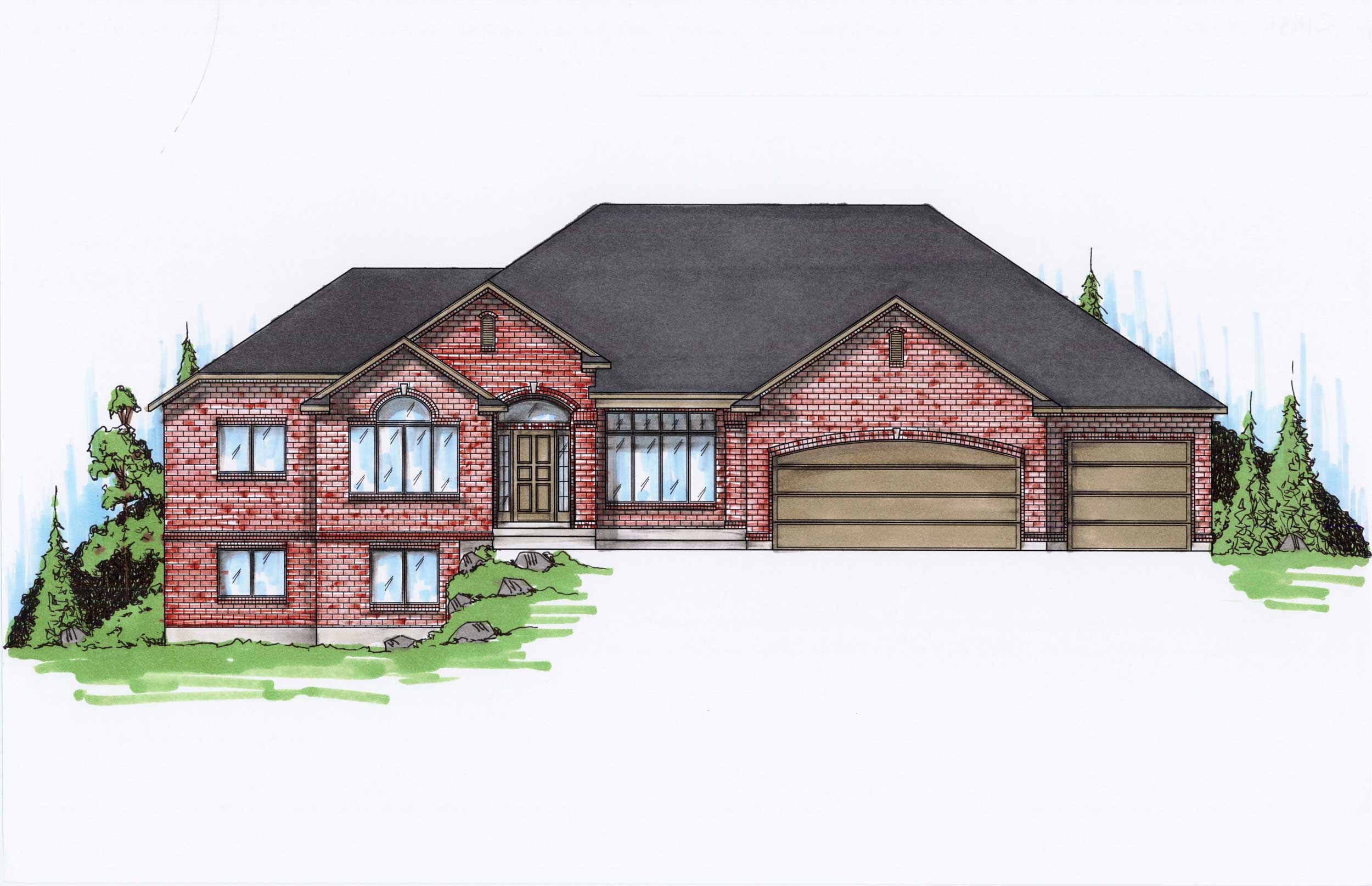 3-Bedroom, 1991 Sq Ft Ranch House Plan - 135-1149 - Front Exterior