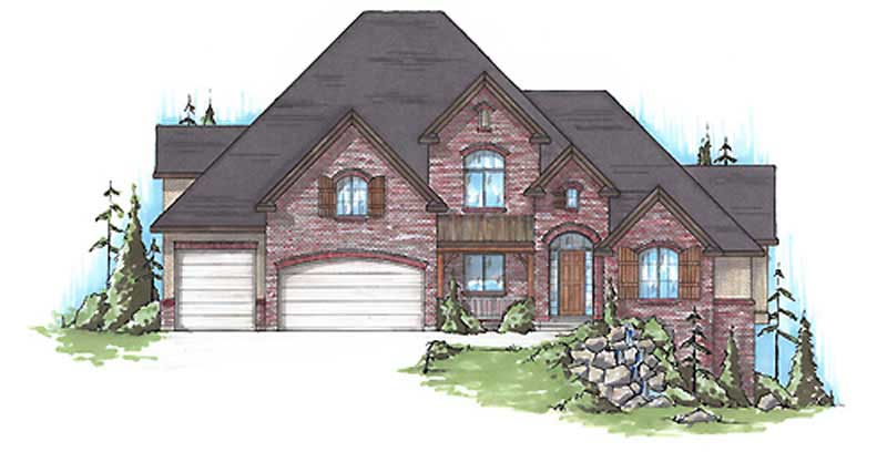 5-Bedroom, 3704 Sq Ft European House Plan - 135-1170 - Front Exterior