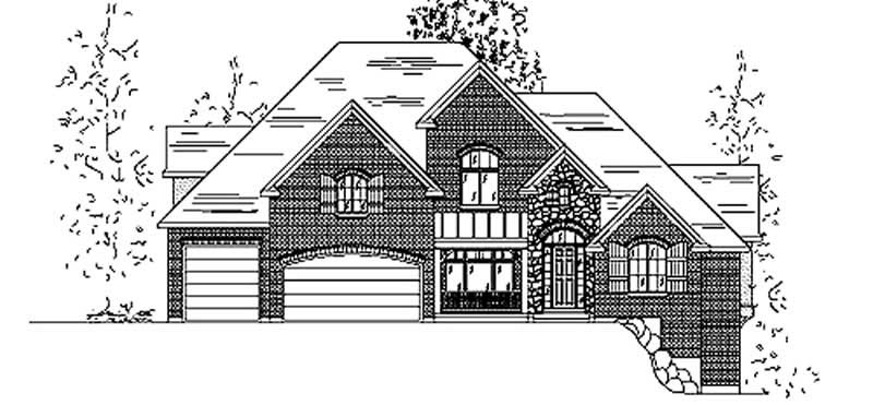 5-Bedroom, 3721 Sq Ft European House Plan - 135-1171 - Front Exterior