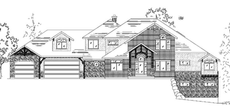 5-Bedroom, 4603 Sq Ft European Home Plan - 135-1184 - Main Exterior
