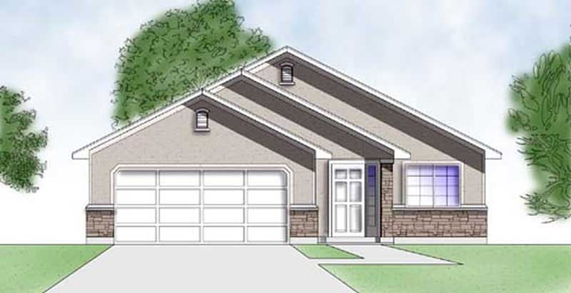 2-Bedroom, 998 Sq Ft Ranch Home Plan - 135-1187 - Main Exterior