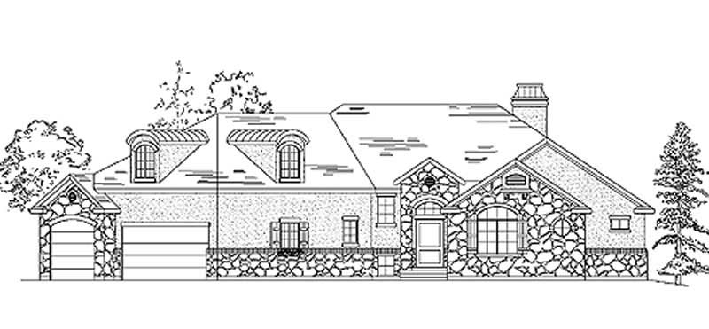 2-Bedroom, 3291 Sq Ft European House Plan - 135-1193 - Front Exterior