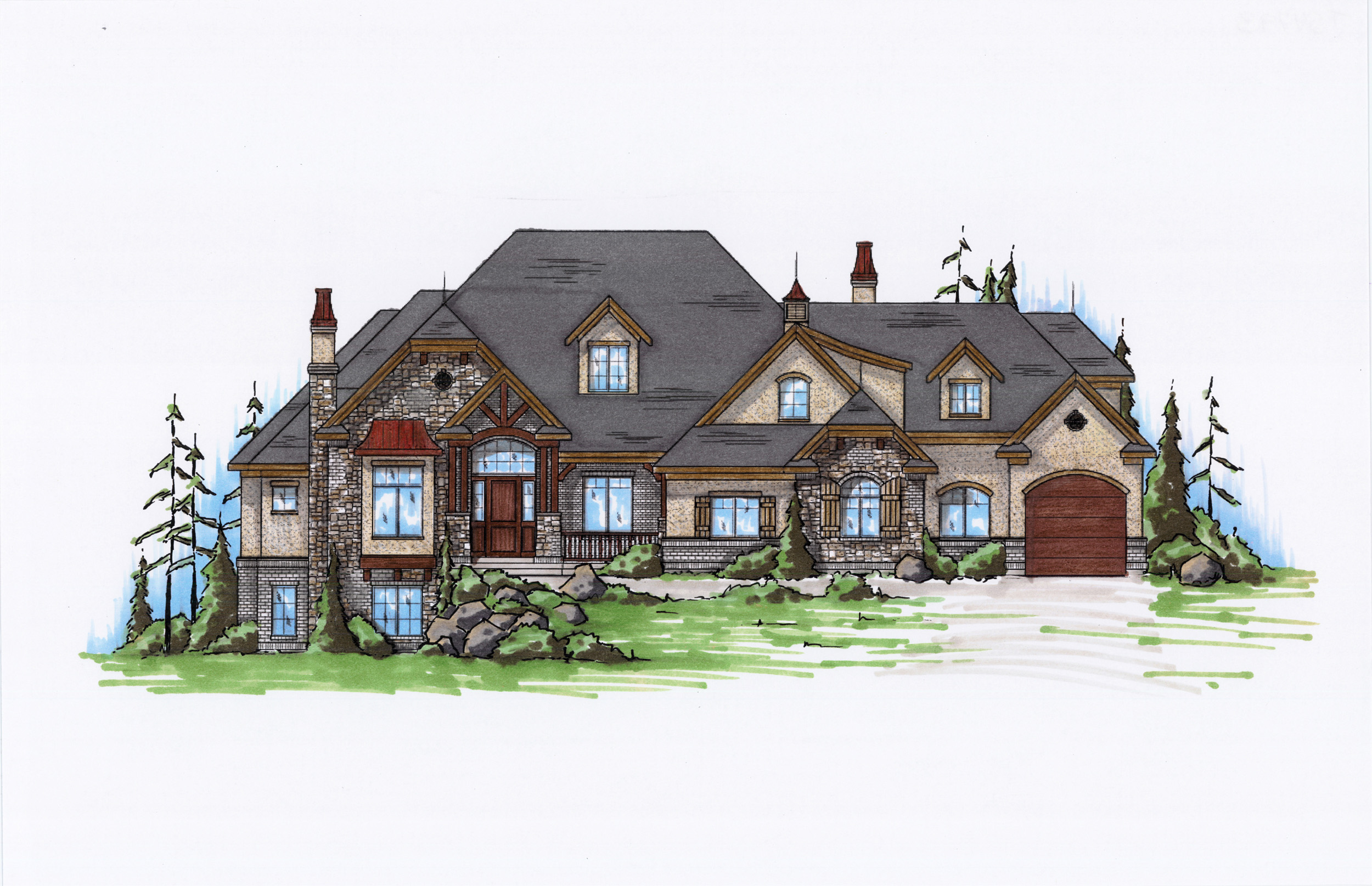 5-Bedroom, 4793 Sq Ft European Home Plan - 135-1198 - Main Exterior