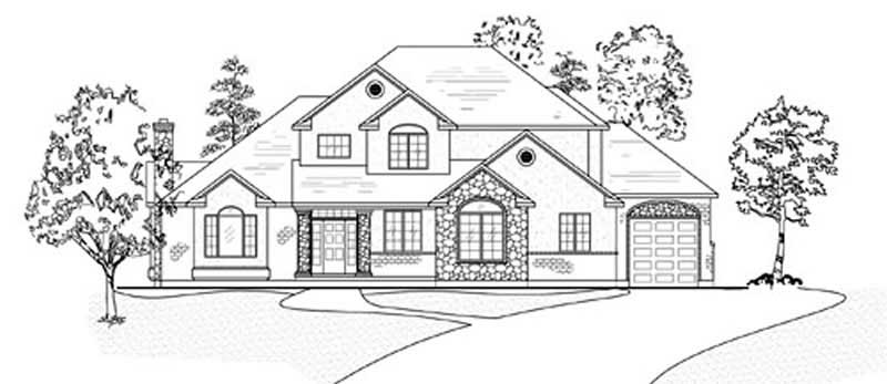 6-Bedroom, 3608 Sq Ft European House Plan - 135-1225 - Front Exterior