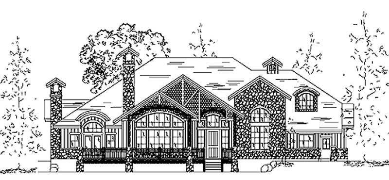 4-Bedroom, 3622 Sq Ft European House Plan - 135-1243 - Front Exterior