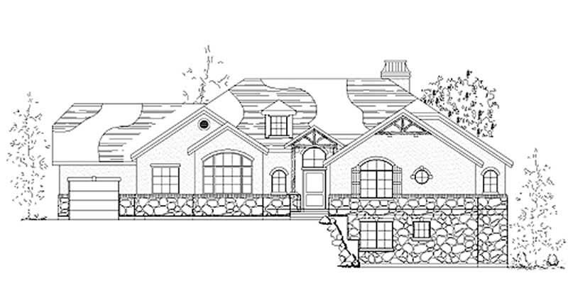 5-Bedroom, 2400 Sq Ft European Home Plan - 135-1257 - Main Exterior