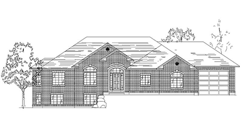 3-Bedroom, 1837 Sq Ft European House Plan - 135-1277 - Front Exterior
