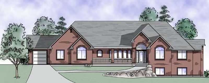 4-Bedroom, 2910 Sq Ft European House Plan - 135-1296 - Front Exterior