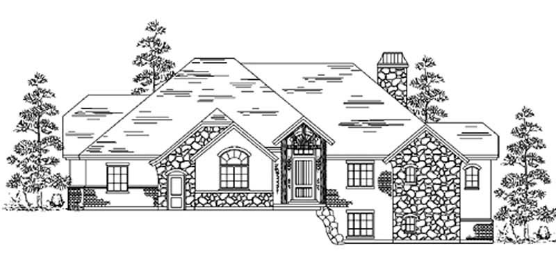 4-Bedroom, 3133 Sq Ft European House Plan - 135-1298 - Front Exterior