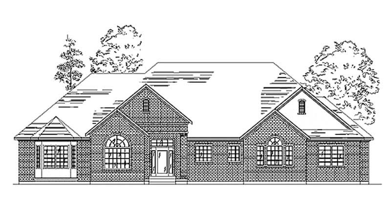 3-Bedroom, 2602 Sq Ft European Home Plan - 135-1308 - Main Exterior