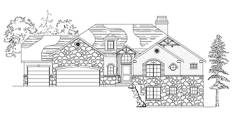 2-Bedroom, 2180 Sq Ft Ranch Home Plan - 135-1317 - Main Exterior