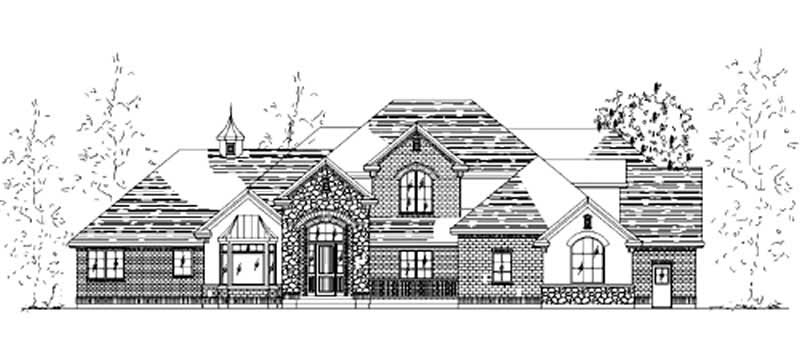 6-Bedroom, 4155 Sq Ft European House Plan - 135-1321 - Front Exterior