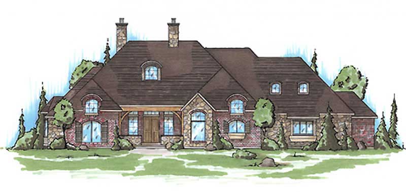 6-Bedroom, 2852 Sq Ft European House Plan - 135-1330 - Front Exterior