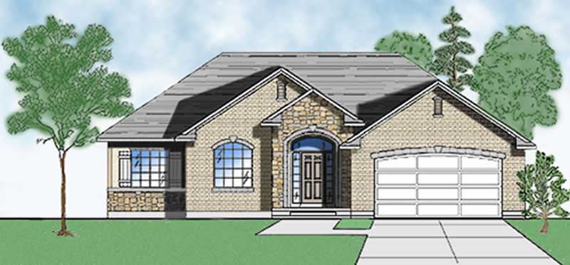 3-Bedroom, 1612 Sq Ft European House Plan - 135-1333 - Front Exterior