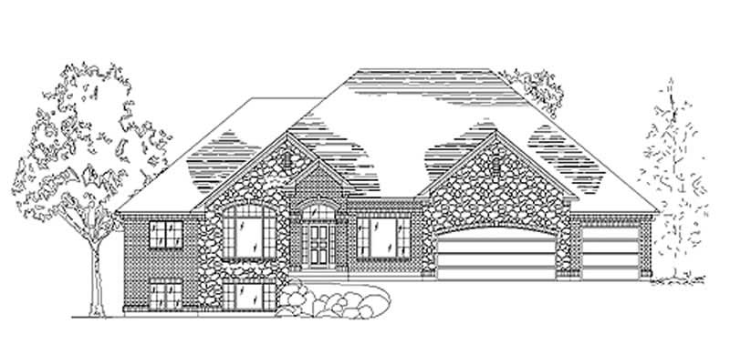4-Bedroom, 2792 Sq Ft European House Plan - 135-1341 - Front Exterior