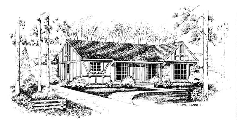 3-Bedroom, 1375 Sq Ft European Home Plan - 137-1003 - Main Exterior