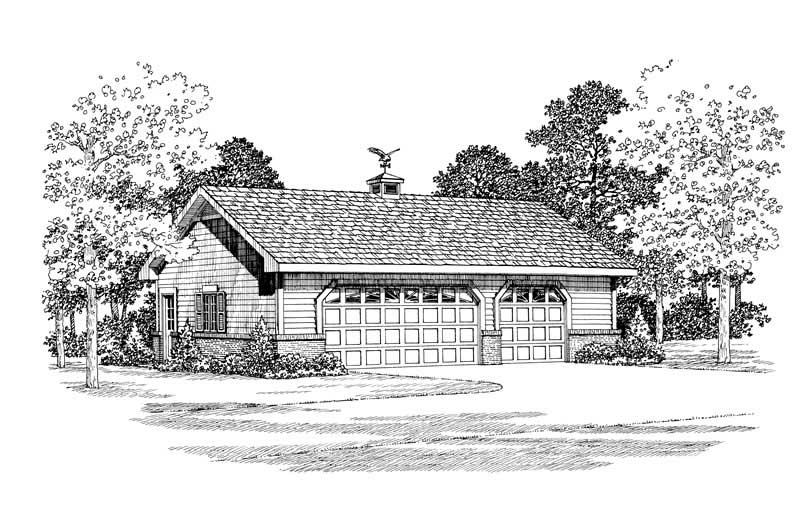 1-Bedroom, 900 Sq Ft Garage Home Plan - 137-1018 - Main Exterior