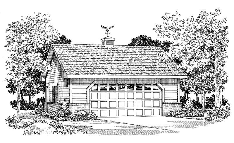2-Car, 600 Sq Ft Garage Plan - 137-1064 - Main Exterior