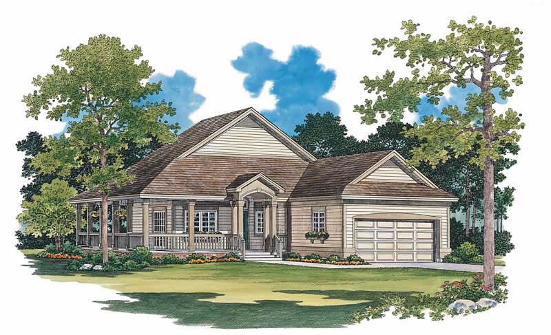 2-Bedroom, 1295 Sq Ft Country House Plan - 137-1085 - Front Exterior