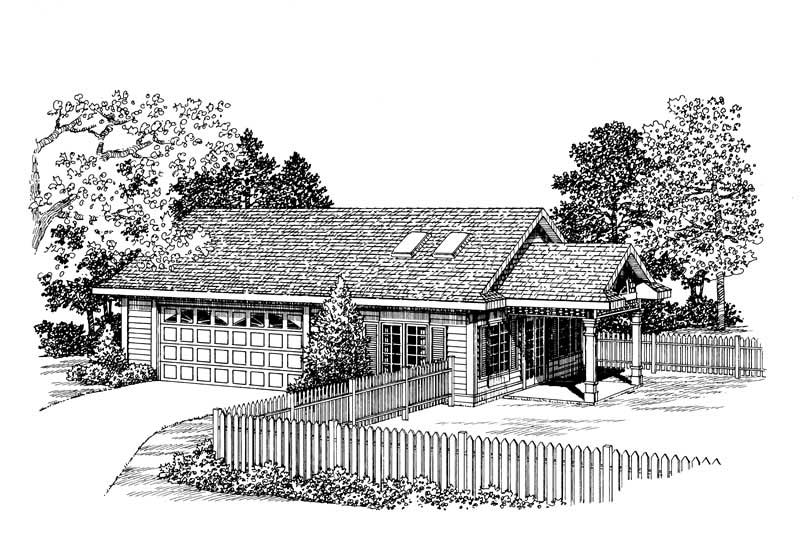 321 Sq Ft Indoor Lap Pool Plus 2-Car Garage Plan - 137-1107 - Front Exterior