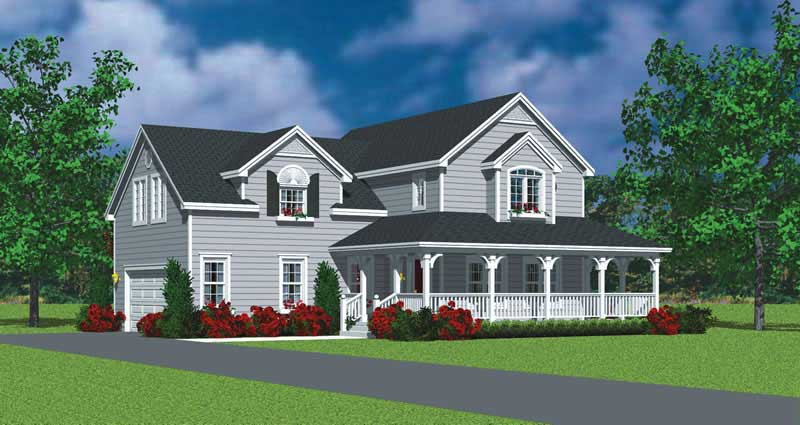 3-Bedroom, 1987 Sq Ft Country Home Plan - 137-1114 - Main Exterior