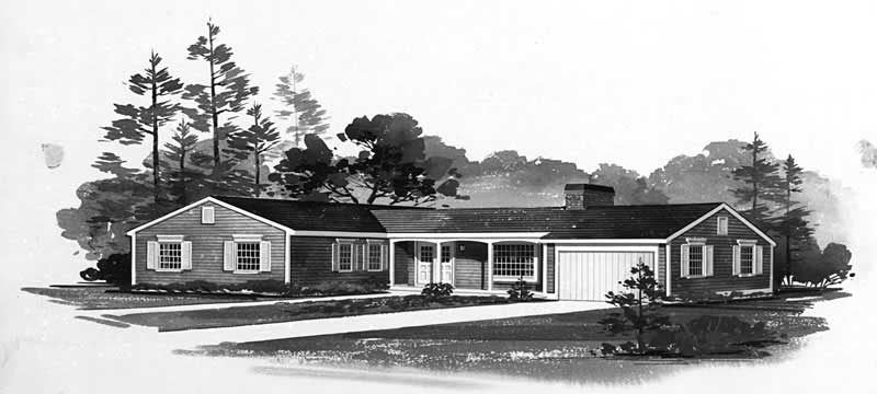 3-Bedroom, 1356 Sq Ft Ranch House Plan - 137-1152 - Front Exterior