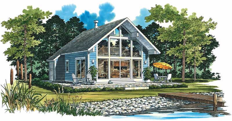 2-Bedroom, 1059 Sq Ft Contemporary Home Plan - 137-1163 - Main Exterior
